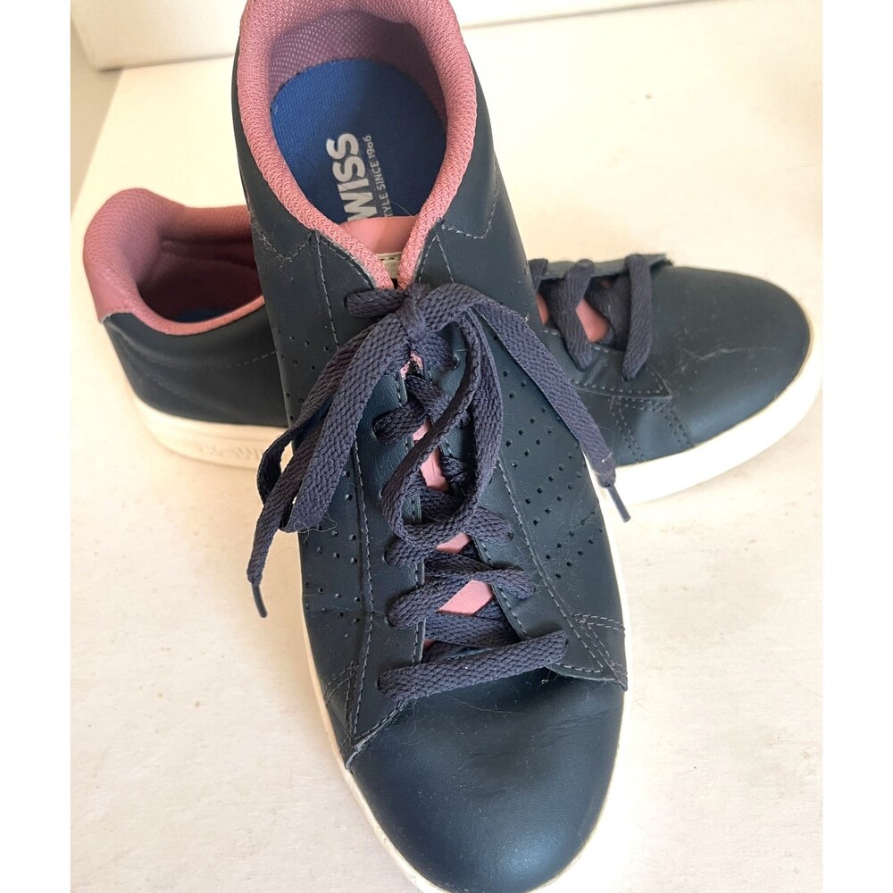 K-Swiss womens Court Caspers sneakers 9 Low Lace Up tennis navy blue pink